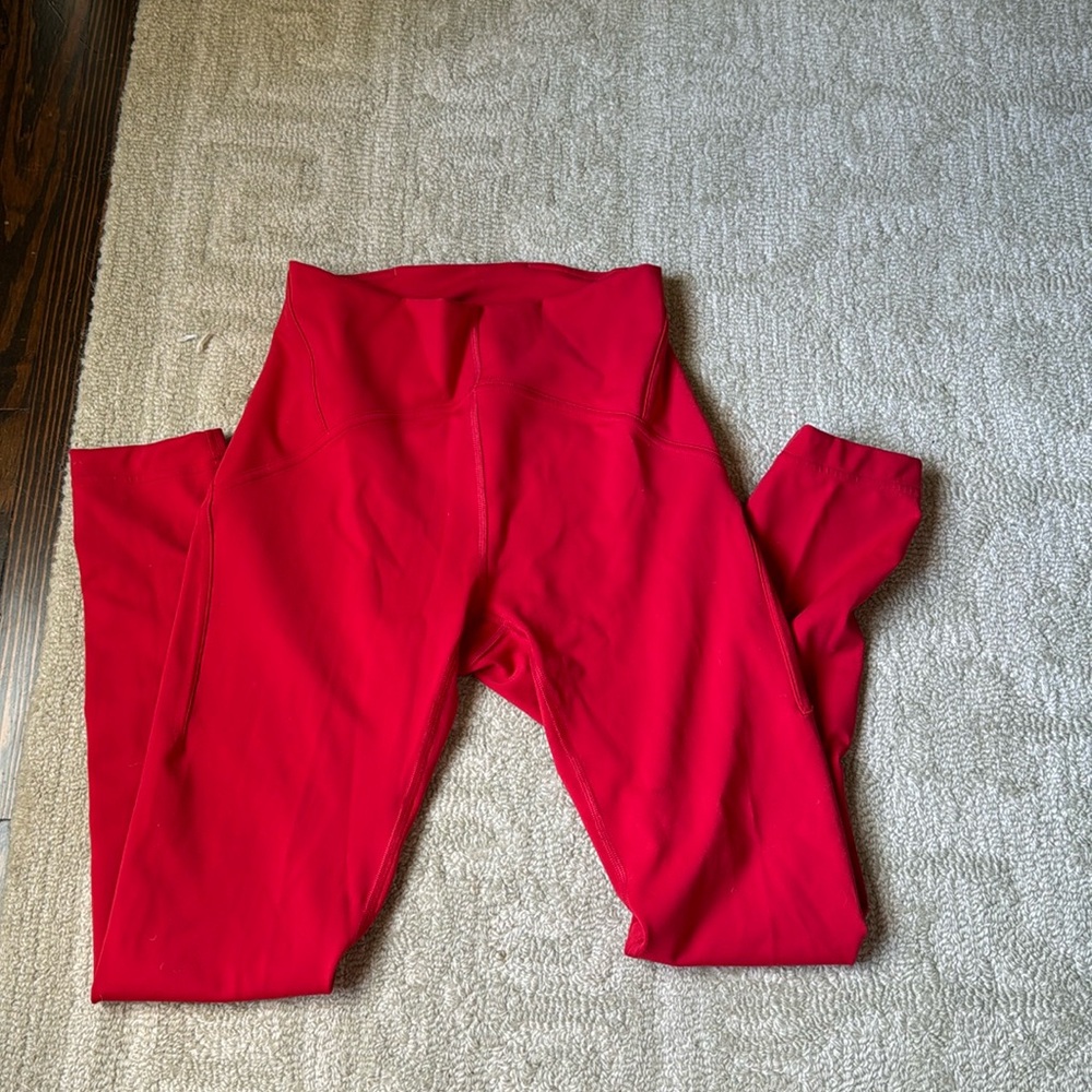 Red instill tights, lululemon